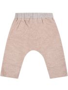 Caffe' d'Orzo Multicolor "dafne" Trousers For Baby Girl With Bow Caffe' d'Orzo Multicolor "dafne" Trousers For Baby Girl With Bow - Pink