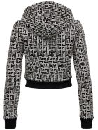 Balmain Monogram Cotton Hoodie Balmain Monogram Cotton Hoodie - Black