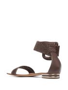 Low Sandal In Brown Hanoi With Maxi Buckle Casadei Low Sandal In Brown Hanoi With Maxi Buckle