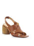 Halmanera Light Brown Nappa Leather Sandal Halmanera Light Brown Nappa Leather Sandal - Caramel