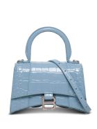 Balenciaga Hourglass Crossbody Bag In Light Blue Crocodile Printed Leather Balenciaga Hourglass Crossbody Bag In Light Blue Crocodile Printed Leather - Light blue