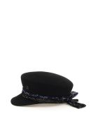 Abby Felt And Sequins Beret Maison Michel Abby Felt And Sequins Beret - Nero