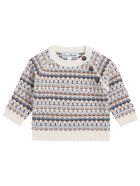 Tartine et Chocolat Multicolor Wool Sweater With Buttons Tartine et Chocolat Multicolor Wool Sweater With Buttons - White