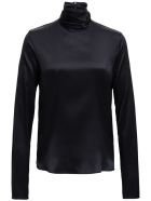 Tessa Blackturtleneck In Silk Blend Tessa Blackturtleneck In Silk Blend - Black