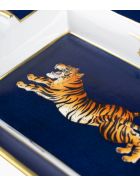 Porcelain Ashtray "crouching Tiger" Larusmiani Porcelain Ashtray "crouching Tiger" - blu night