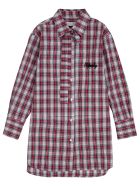 Philosophy di Lorenzo Serafini Kids Check Cotton Dress With Logo Philosophy di Lorenzo Serafini Kids Check Cotton Dress With Logo - White