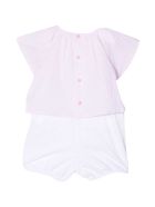 Il Gufo Flowered Onesie Il Gufo Flowered Onesie - Bianco/rosa