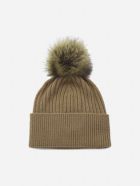 Moncler Wool Hat With Logo Patch Moncler Wool Hat With Logo Patch - Beige