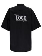 Balenciaga Black Your Logo Here Short Sleeve Poplin Shirt Balenciaga Black Your Logo Here Short Sleeve Poplin Shirt - Black