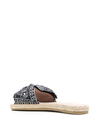 Woman Flat Sandals With Knot - Bandana - Black Manebi Woman Flat Sandals With Knot - Bandana - Black - Black bandana