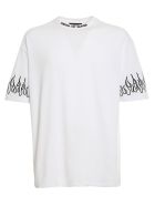 Vision of Super Tshirt Embroidered Black Flame Vision of Super Tshirt Embroidered Black Flame - White