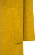 Tela Glam Long Coat In Ocher Colored Wool Blend Tela Glam Long Coat In Ocher Colored Wool Blend - Yellow