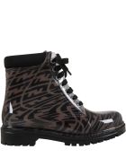 Fendi Brown Boots For Kids With Logo Vertigo Fendi Brown Boots For Kids With Logo Vertigo - Brown