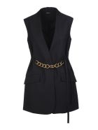 Woman Black Lightweight Wool Sleeveless Jacket With Chain Givenchy Woman Black Lightweight Wool Sleeveless Jacket With Chain