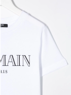 Unisex Kid White T-shirt With Black Logo Balmain Unisex Kid White T-shirt With Black Logo