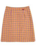 Gucci Orange And Purple Checked Wool Skirt Gucci Orange And Purple Checked Wool Skirt - Orange