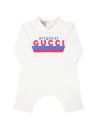 Gucci White Set For Babykids With Logo Gucci White Set For Babykids With Logo - White