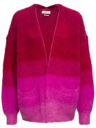 Isabel Marant Étoile Dana Gradient Fuchsia Cardigan In Mohair Blend Isabel Marant Étoile Dana Gradient Fuchsia Cardigan In Mohair Blend - Fuxia