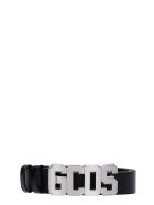 GCDS Belts In Black Leather GCDS Belts In Black Leather - black