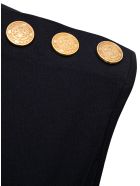 Balmain Top Con Logo Floccato A Contrasto E Bottoni Dorati Balmain Top Con Logo Floccato A Contrasto E Bottoni Dorati - Black