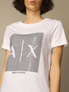Armani Exchange T-shirt Armani Exchange Cotton T-shirt With Big Sequin Logo Armani Collezioni Armani Exchange T-shirt Armani Exchange Cotton T-shirt With Big Sequin Logo - White