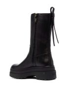 RED Valentino Black Leather Ankle Boots With Bow RED Valentino Black Leather Ankle Boots With Bow - Black