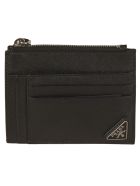 Prada Logo Plaque Zip Card Holder Prada Logo Plaque Zip Card Holder - Black