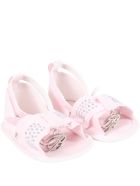 Blumarine Pink Sandals For Baby Girl With Logo Blumarine Pink Sandals For Baby Girl With Logo - Pink