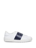Valentino Garavani Open Sneakers In White And Blue Leather Valentino Garavani Open Sneakers In White And Blue Leather - White