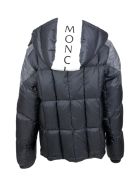 Moncler Down Jacket 100 Grams Alifhotes With Detachable Hood And Writing On The Hood Moncler Down Jacket 100 Grams Alifhotes With Detachable Hood And Writing On The Hood - Grey