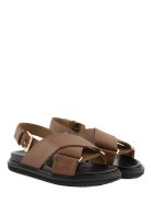 Marni Criss-cross Fussbett Calfskin Sandal Marni Criss-cross Fussbett Calfskin Sandal - Brown
