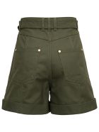 Balmain Belted Shorts In Arym Green Denim Balmain Belted Shorts In Arym Green Denim - Green