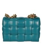 Bottega Veneta Woven Flap Chain Shoulder Bag Bottega Veneta Woven Flap Chain Shoulder Bag - Light Blue