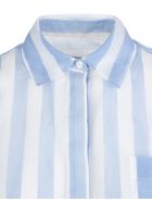 Striped Cotton Shirt MSGM Striped Cotton Shirt - Bianco/celeste