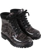 Fendi Brown Boots For Kids With Logo Vertigo Fendi Brown Boots For Kids With Logo Vertigo - Brown
