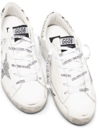 Woman White Super-star Sneakers With Python Spoiler And Silver Glitter Star Golden Goose Woman White Super-star Sneakers With Python Spoiler And Silver Glitter Star