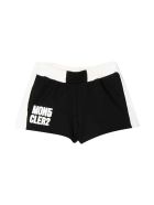 Moncler Black Shorts With White Logo Press Moncler Black Shorts With White Logo Press - Nero