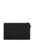 Balenciaga Black Leather Pouch With Card Holder With Logo Balenciaga Black Leather Pouch With Card Holder With Logo - Black