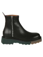 Off-White Sponge Sole Leather Zip Boots Off-White Sponge Sole Leather Zip Boots - Black