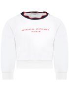 Sonia Rykiel White Sweatshirt For Girl With Logo Sonia Rykiel White Sweatshirt For Girl With Logo - White