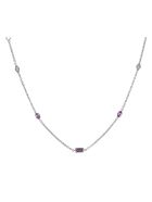 Lo Spazio Pink Sapphire and Diamond Necklace Lo Spazio Jewelry Lo Spazio Pink Sapphire and Diamond Necklace - Pink