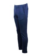 Sartoria Tramarossa Luis Slim Trousers In Stretch Cotton Gabardine With America Pockets With Sartorial Stitching Sartoria Tramarossa Luis Slim Trousers In Stretch Cotton Gabardine With America Pockets With Sartorial Stitching - Blu
