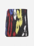 Saint Laurent Wool And Mohair Blend Scarf With All-over Multicolor Leopard Motif Saint Laurent Wool And Mohair Blend Scarf With All-over Multicolor Leopard Motif - Multicolor