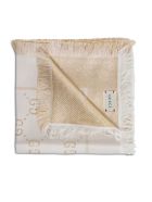 Gucci Scarf With Gg Lamé Logo Gucci Scarf With Gg Lamé Logo - Beige