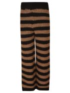 RED Valentino Stripe Pattern Woven Trousers RED Valentino Stripe Pattern Woven Trousers - Brown/Black