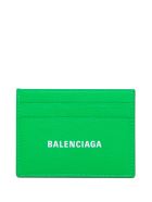 Balenciaga Green Leather Card Holder With Logo Balenciaga Green Leather Card Holder With Logo - Green