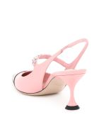 Chain Pearl Slingback Pumps Miu Miu Chain Pearl Slingback Pumps - Rosa