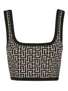 Balmain Signature Logo Cropped Top Balmain Signature Logo Cropped Top - Ivory