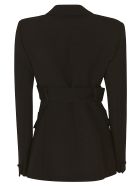 Versace Single Button Belted Waist Blazer Versace Single Button Belted Waist Blazer - Black