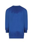 Gucci Blue Sweatshirt For Girl With Red And Green Logo Gucci Blue Sweatshirt For Girl With Red And Green Logo - Blue